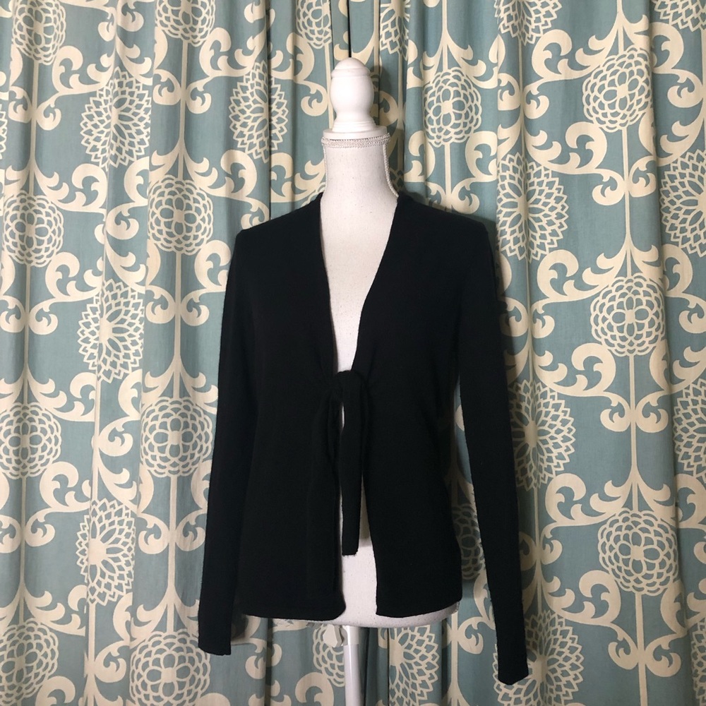 Sutton Cashmere Tie Front Cardigan